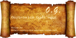 Osztrovics Gyöngyi névjegykártya